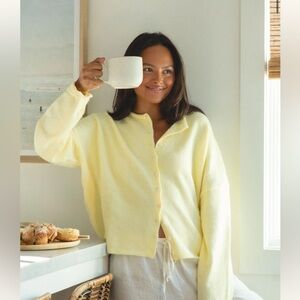 SOLAI THE LABEL butter yellow free falling cardigan
